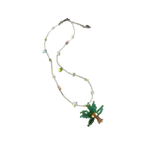 Shell Bead Necklace Coconut Tree Charm-Beaded coconut neckl