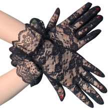 2pack Lace Arm Covering Gloves Driving Gloves Screentouch-Black
