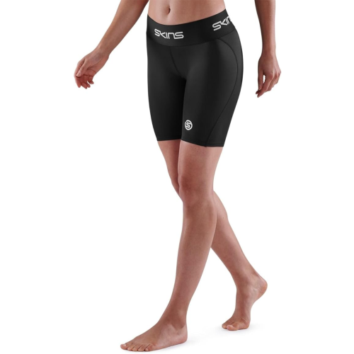Skins (L) Skins Women's Half Tights Baselayer Black Series 1 Compression - New 2