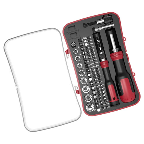 Multiple Angle Ratchet Screwdriver Magnetic Tip 3-Red 47 in 1