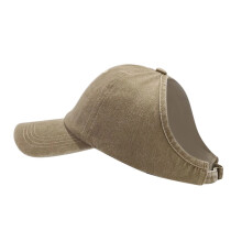 Luchtstroom-baseballpet met paardenstaartgat Sneldrogend-Khaki