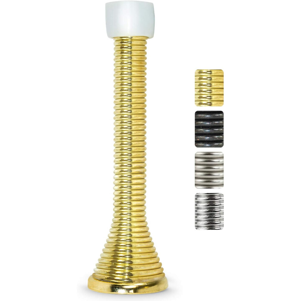 Spring Door Stopper With Resilient Steel Construction, Protects Walls & Doors With Flexible Spring Design For Comprehensive Protection At Home (Oi 9554910109267