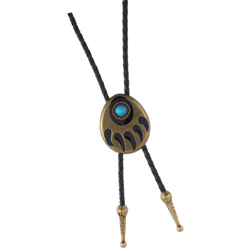 Turkoois hanger stropdas verstelbare westerse bolo-Bronzen