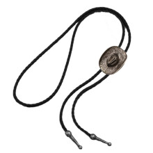 Unisex PU Cord Bolo Tie Halskette Cowboyhut und Stern Weizen-A