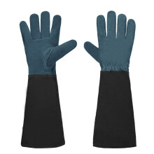 Strapazierfähige Gartenhandschuhe aus Leder,-Schwarz und Blau S