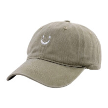 Lässige Unisex-Baumwollkappe „Smile“, praktisches-Helles Khaki