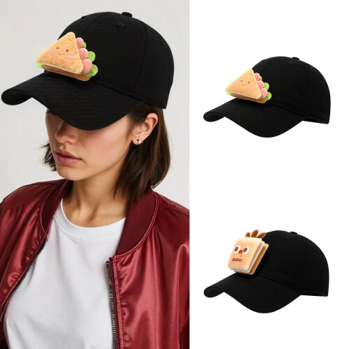 Kreative Baseballkappe mit Hamburger-Aufdruck, verstellbare-4 2