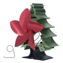 5 Blade Heat Powered Stove Fan with Automatic Speed Adjustment, Silent Eco Wood Fireplace Decor Tree