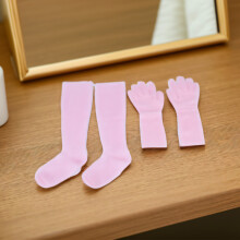 2 paia di guanti e calze idratanti in silicone rosa