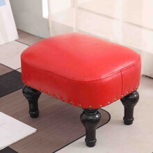 Light Cyan Round Footstool 12' Large Padded Seat 330lbs Capacity for Living Room Bedroom