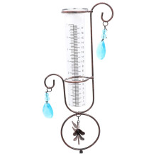 Precision Spiral Metal Dragonfly Rain Gauge for Accurate Outdoor Garden Rainfall Measurement