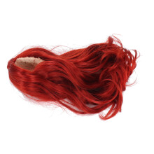 Peluca para muñeca 1/6 roja, cabeza 15.5-17.5 cm, seda