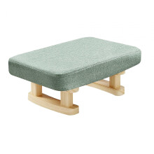 Ottoman Footrest Bench with Wooden Legs, Small Storage Seat for Living Room or Entryway