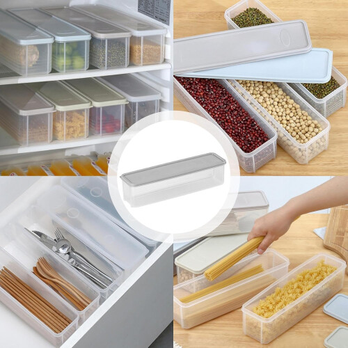 Rectangular Transparent Food Grade Pasta Container, Stackable Freezable Crisper Boxes 2