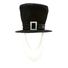 Chapeau de bouffon avec moustache attachée et-Barbe blanche
