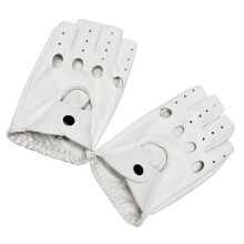 Gants en maille sans doigts de Style Punk pour femmes,-Blanc