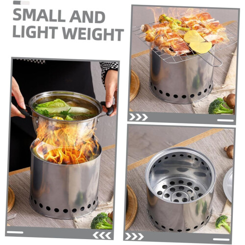 Multifunction Fire Pit, Mini Fire Pit, Table Fire Pit, Stainless Steel Fire Pit, Camping Cookware 2