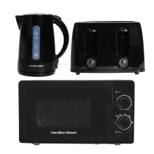 Hamilton Beach, Kettle, Toaster & Microwave Set, Rapid Collection, Black