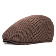 Béret en maille respirante pour adultes, casquette-Couleur café