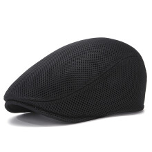 Béret en maille respirante pour printemps et été, chapeau-Noir