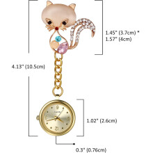 Montre de poche à pendentif avec motif dessin animé, montre d'infirmière avec broche à épingle et affichage analogique à quartz, montre à clip
