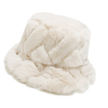 Chapeau seau en polaire à la mode, isolé thermiquement,-Blanc