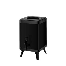 10L Stainless Steel Hot Water Dispenser with Handle, Large Capacity Insulated Beverage Dispenser for Parties, BBQ, Camping Black