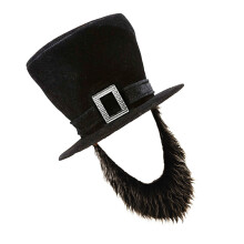 Chapeau de Pirate pour adultes, avec barbe attachée,-Noir