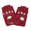 Gants gothiques sans doigts avec panneaux en maille-Rouge 1