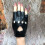 Gants gothiques sans doigts avec panneaux en maille-Rouge 5