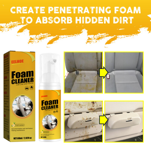 Car Interior Cleaner and Leather Cleaner Foam with UV Protection, Multi-Surface Deep Clean 2