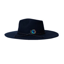 Chapeau bob en laine unisexe classique,-Bleu foncé L