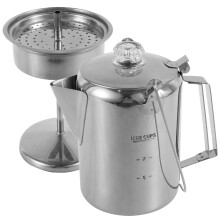 Camping Coffee Percolator 304 Stainless Steel 9 Cup Stovetop Coffee Maker with Glass Knob for Travel