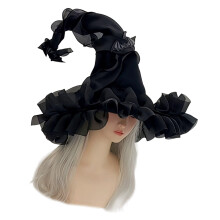 Chapeau de sorcière Portable pour les fêtes d'halloween,-Noir