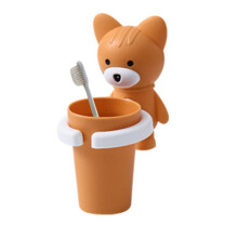Organisateur de salle de bain, gobelet incassable en forme d'animal mignon, porte-brosse à dents mural gain de place pour enfants, publicité avec