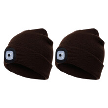 Bonnet rechargeable avec lumière intégrée, bonnet chaud avec éclairage mains libres LED, lampe frontale pour les aventures en plein air, doux et
