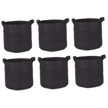 6 pieces plant bags, breathable fabric garden pots with side handles for indoor and outdoor planting, promoting plant growth and root aeration.