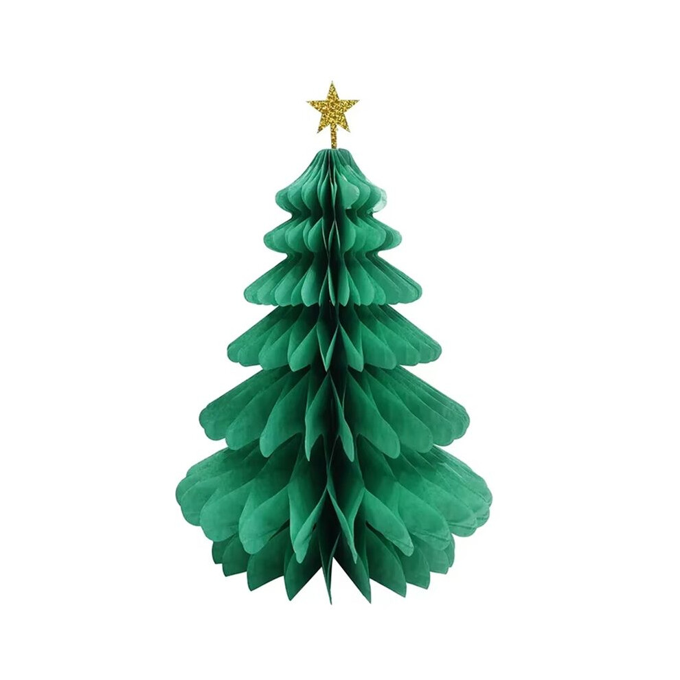 12Pcs Christmas Tree Paper Honeycomb Pendant Table Decoration Christmas Hanging Ornaments Diy Xmas Tree Festival Decor A Green 6131667590826