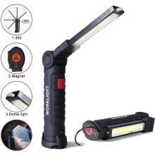 Veelzijdige magnetische zaklamp met 5 lichtstanden, oplaadbare werklamp, ideaal voor autoreparaties en noodsituaties.