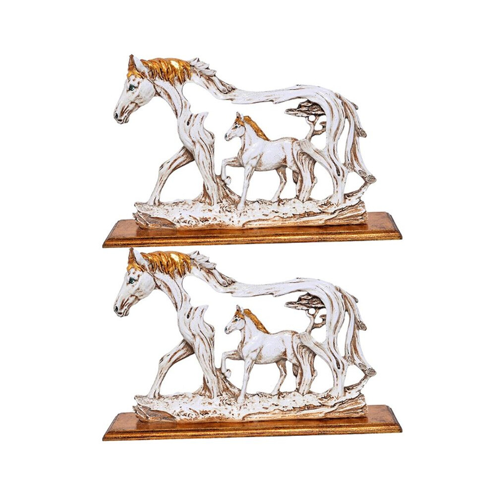 Art Horse Statue Decoration Mare And Foal Sculpture Equestrian Gift Resin Crafts Desktop Decoration 6132623580912