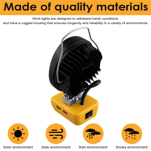 For  18V 20V Battery 4inch 18W Work LED Light 6500K LED Outdoor Engineering Light 2