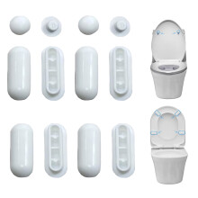 WC Brille Dämpfer Plastic, 12Stücke WC Sitzdeckelpuffer WC Sitzpuff Auflagestopfen,8Sitzscheiben4Obere Abdeckpolster Auflagestopfen für