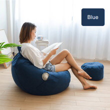 Washable Beanbag Chair Cover: Comfortable Storage Solution For Your Plush Toys, Multipurpose Corduroy Bean Bag Cover, Light Blue, 110cmx120cm