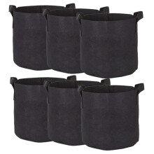 6 pieces of tree planting bags, breathable grow bags for plants, flower cultivation bags, potato planting bags, nursery bags, nonwoven fabric, black