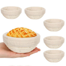 5Inch Banneton Bread Proofing Basket Round Dough Sourdough Proofing Basket Dough Proofing Bowls with Removable Liner