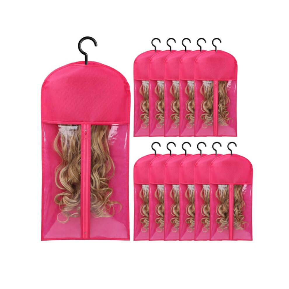 12Pcs Wig Holder Wig Storage Wig Bags Storage With Hanger Hair Extension Holder Wig Holder For Hair Extension Storage 6132468327345