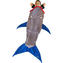 Flexible Openings in Wearable Blanket: Shark Costume for Ages 3-12, Cozy, Warm, and Adaptable