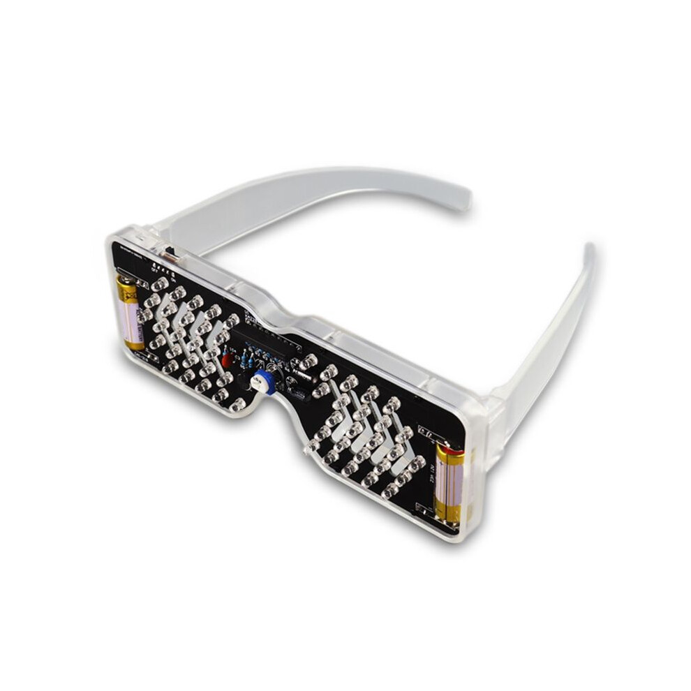 Voice Activated Led Emitting Glasses Making Kit -Emitting Diode Diy Electronic Kit Soldering Assembly,B Light 6131667517403