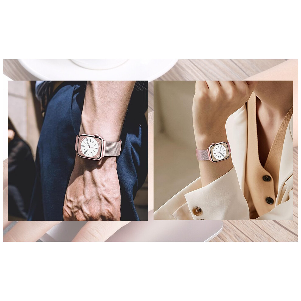 Stainless Steel Mesh Band For Apple Watch, Adjustable Mesh Loop With Breathable & Sweat-Proof Design, Durable Construction Polished Finish Strap 9191629254842
