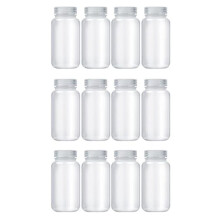 12 Pcs Pill Bottle Sample-Bottles Wide Mouth Reagent Bottle Plastic with Screw Caps Sample Containers 4 Oz 125 Ml